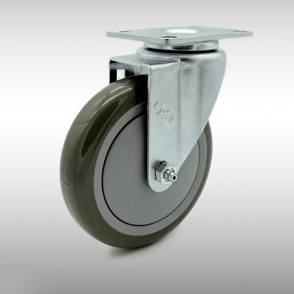 Service Caster 5 Inch SS Gray Polyurethane Wheel Swivel Top Plate Caster SCC-SS20S514-PPUB - main